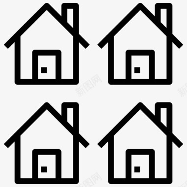 村庄房屋住宅图标