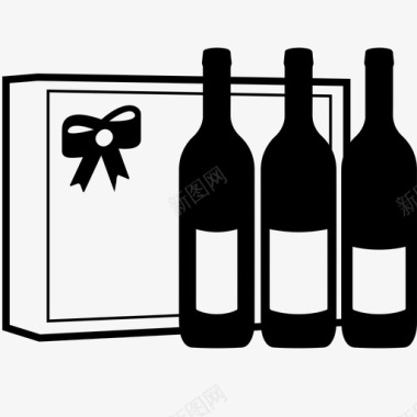 葡萄酒礼盒酒杯白酒图标