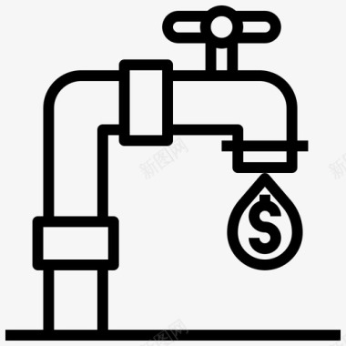 漏水的水龙头水龙头洗衣房水管工图标