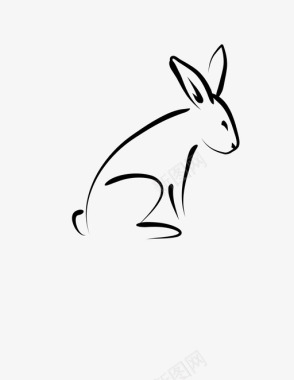 兔子坐着宠物图标