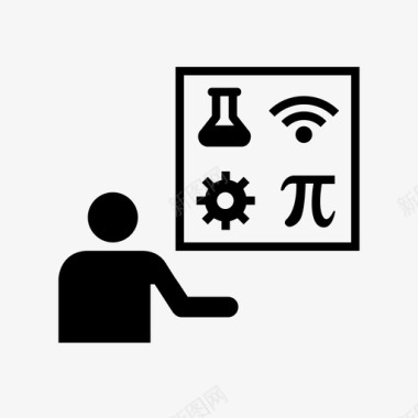 数学数字树木stem技术教师图标