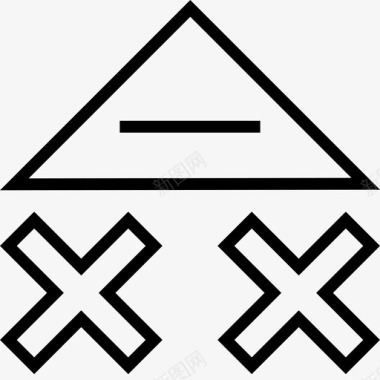 十字架三角形和十字架酸粘图标