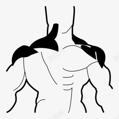 运动种类标志肩部健身房健康图标