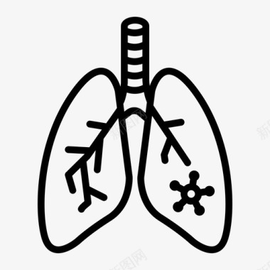 气管冠冕效应支气管炎流感图标