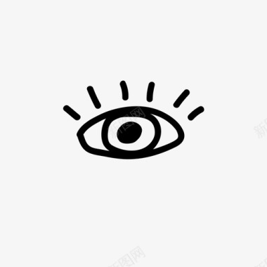 手绘兔眼睛眼睛视觉感官图标