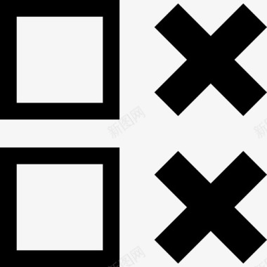 抽象素材两个X形状负片图标