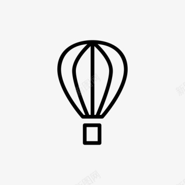 小气球热气球运输图标