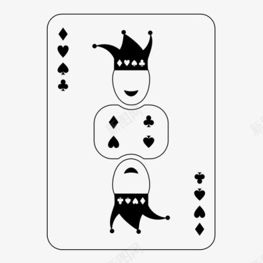 小丑扑克牌运气图标