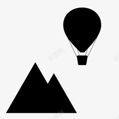 气球漂浮导航热气球旅行上升图标