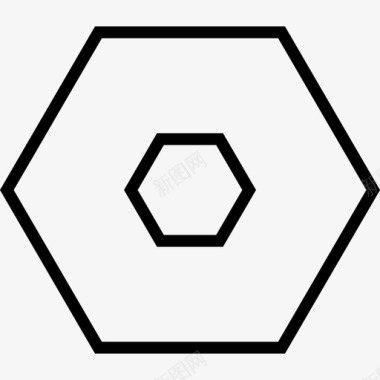 形状和符号六边形平均六边形细六边形图标