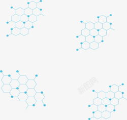 蓝色六边形分子结构其他壁纸素材