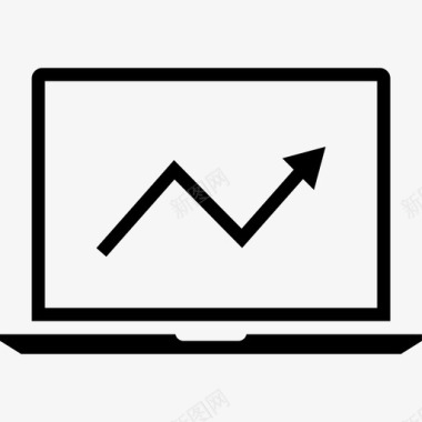 电脑数据矢量向上箭头笔记本电脑演示信息图标