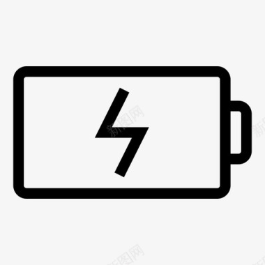 纯色移动电源电池充电可充电电源图标