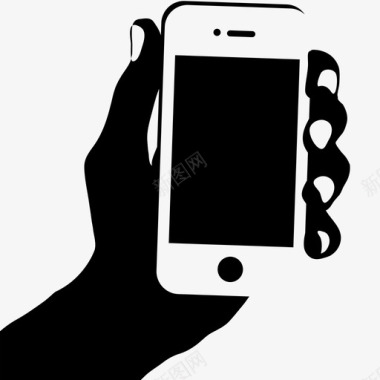 白色雪景手持白色iphone图标