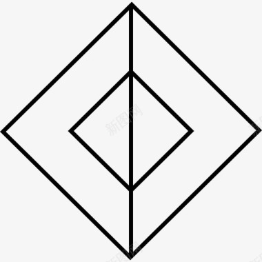 菱形创意抽象立方体支架正方形图标