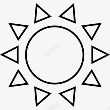 古老罗盘象形文字符号太阳图标
