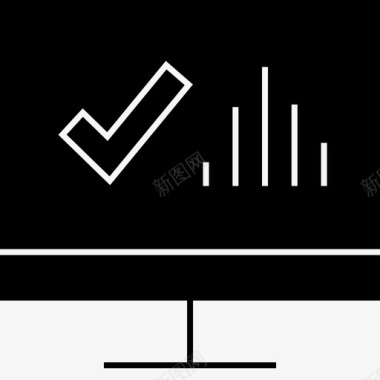 黑色信息图表复选标记图表计算机图标