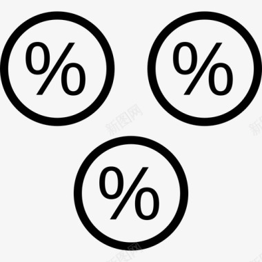 矢量金额百分比数字货币图标