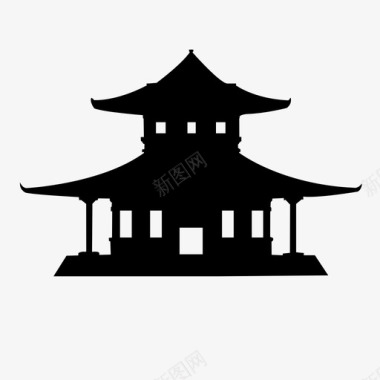 房屋亚洲宫殿中国神殿图标
