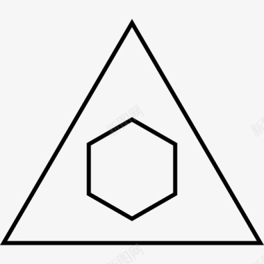 六边形抽象三角嘉年华目标障碍锥图标