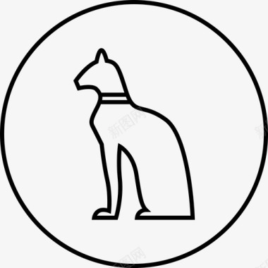 埃及象形文字猫埃及文化象形文字图标