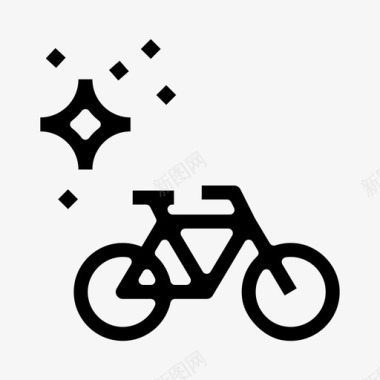 星星骑自行车夜晚黄昏图标