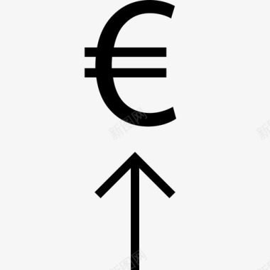 欧元向上箭头商业图标