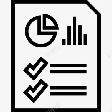 搜索页面报告文档饼图页面图标