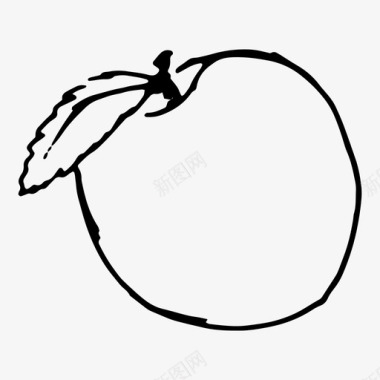 桃水果手绘图标