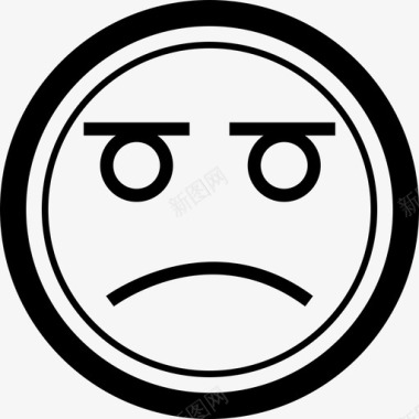 毁灭光圈悲伤脸表情图标