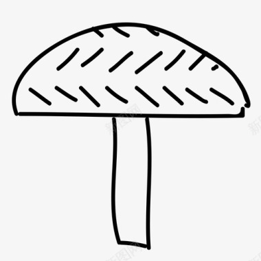 大自然雨伞树手绘树叶图标