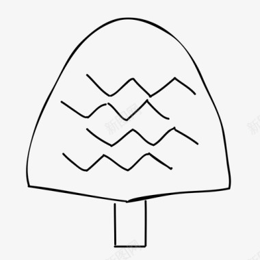 冰棒树手工绘制树叶图标