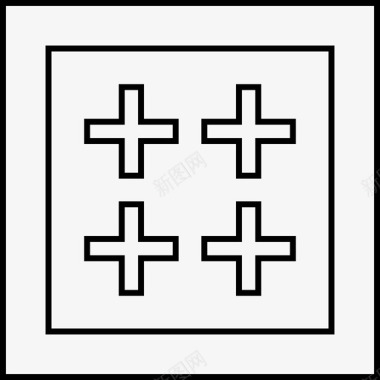 抽象十字架形状宗教图标