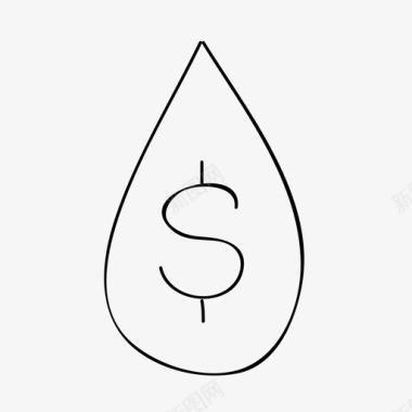 钱滴手绘液体图标