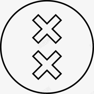 抽象的两个十字架抽象的4个光图标