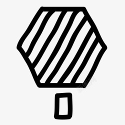 六边形构架树六边形树手绘树叶高清图片