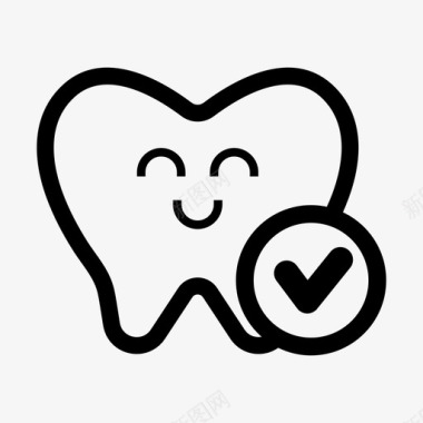 有关牙齿牙齿检查标记牙科治疗图标