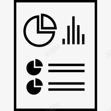矢量数据分析图标报告信号纸张图标