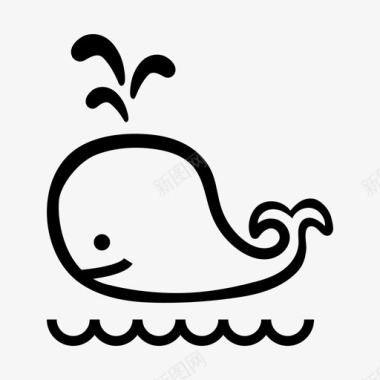 矢量鱼鲸鱼鱼海洋图标