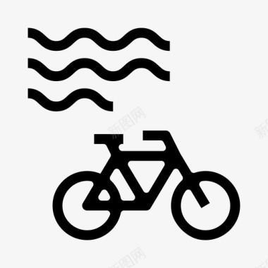 沙滩自行车骑行户外水上图标