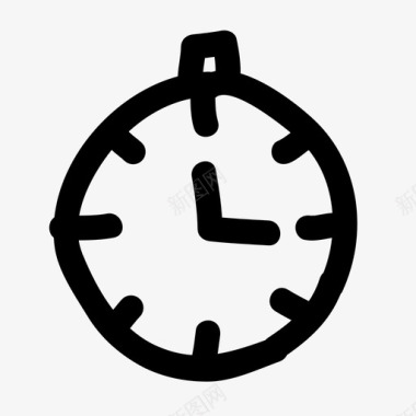 简笔画手绘秒表时钟手绘图标