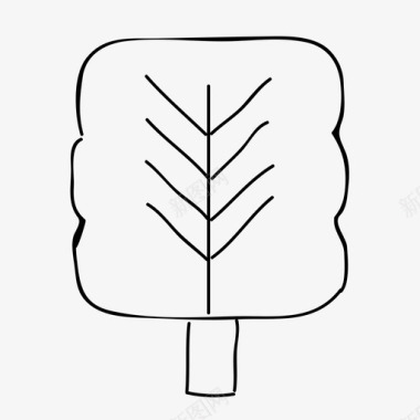水壶树手工绘制树叶图标