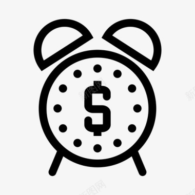 金融时钟时钟商业美元图标