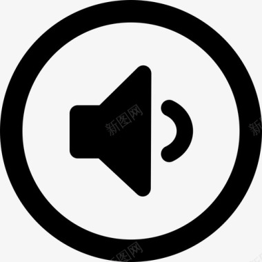 圆圈标志调低音量音频媒体图标