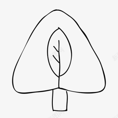 树叶树手工绘制树叶图标