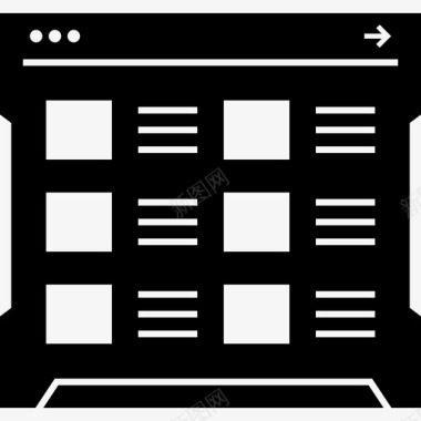 竖框线网页设计创意模型页图标