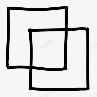 手绘正方形手绘不透明度图标