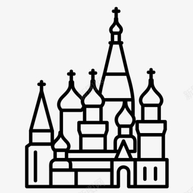 圣巴兹尔大教堂地标莫斯科图标
