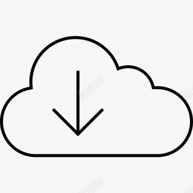 光标欧式箭头clouddown选项在线图标