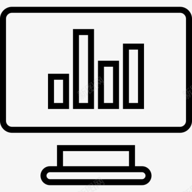 趋势走向条形图统计在线图标